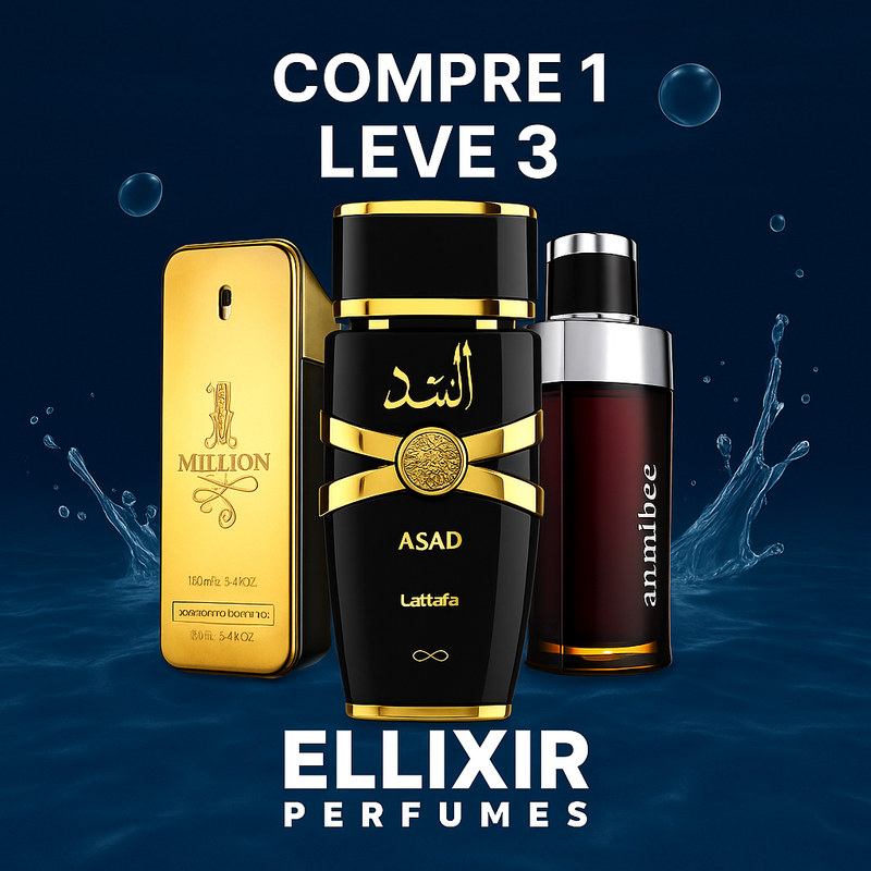 Kit 3 Perfumes - Malbec , 1 Million e ASAD (100ml cada) - [QUEIMA DE ESTOQUE]